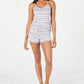 Alfani Women's Henley Tank Top Shorts Sleep Set Gray Size X-Large