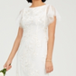 Adrianna Papell Women's Embroidered Floral Sheath Dress White Size 2