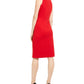 Calvin Klein Women's Side Ruched Sheath Dress Red Size 6