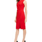 Calvin Klein Women's Side Ruched Sheath Dress Red Size 6