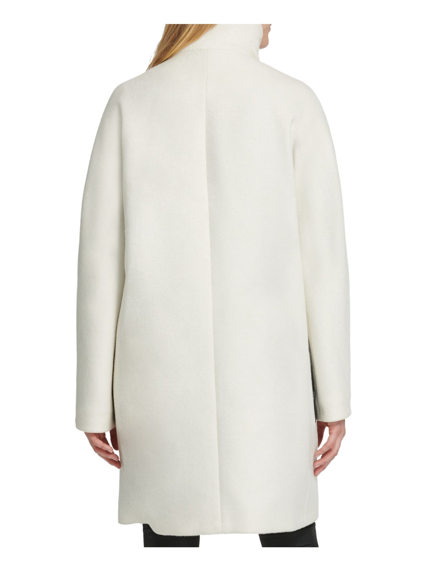 DKNY Women's Cold Weather Winter Long Coat White Size Medium