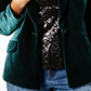 INC International Concepts Women's Velvet Blazer Green Size Petite S