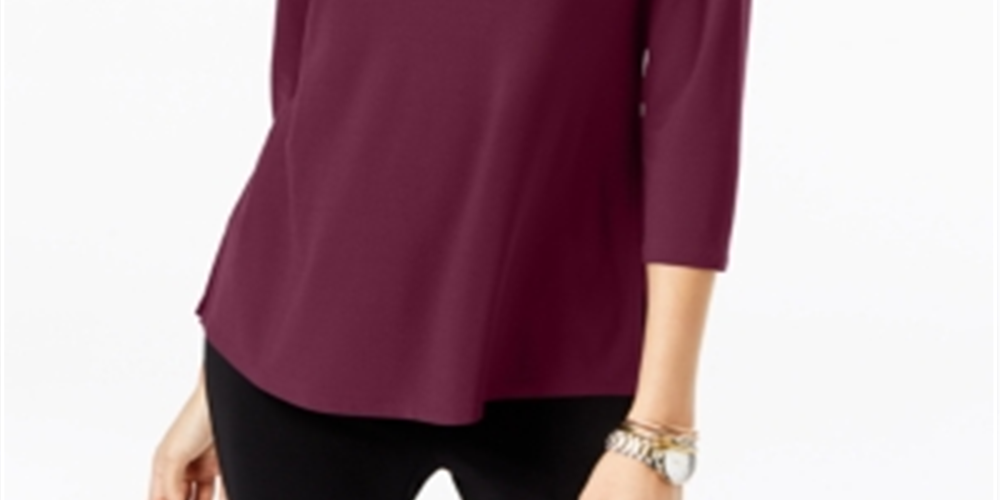 Alfani Women's Keyhole High Low Top Red Size Small