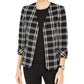 Kasper Women's Plaid Wear to Work Jacket Black Size 16