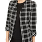 Kasper Women's Plaid Wear to Work Jacket Black Size 16