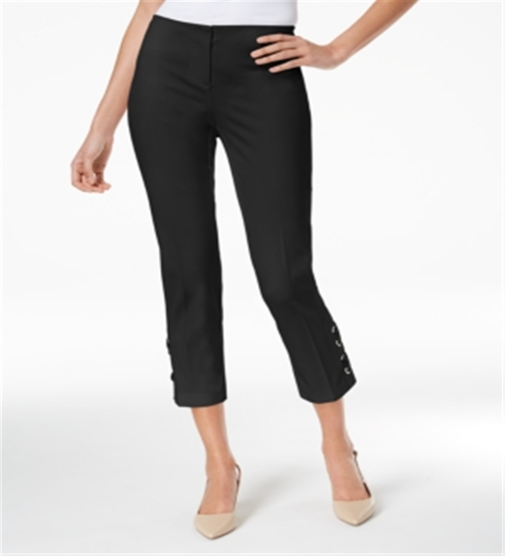 Alfani Women's Lace up Capri Pants Black Size 4 Petite