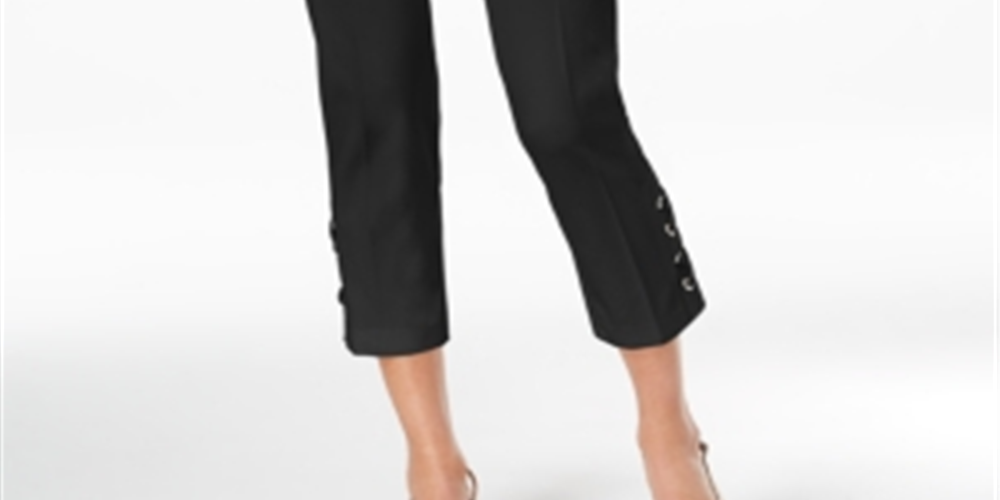 Alfani Women's Lace up Capri Pants Black Size 4 Petite