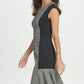 DKNY Women's Colorblock Millenium Flounce Shift Dress Black Size 10