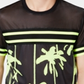 INC International Concepts Men's Summer Time Printed Mesh Casual Shirt Black Size XXX-Large
