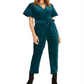 Rachel Roy Women's Mica Ribbed Velvet Jumpsuit Green Size 12