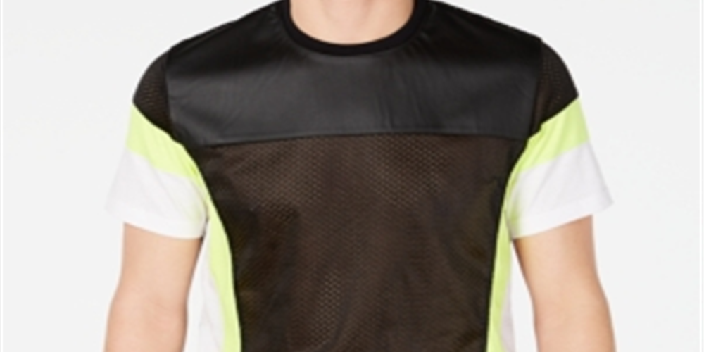 INC International Concepts Men's Sleep Walker Mesh Faux Leather T-Shirt Black Size XX-Large