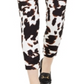 Calvin Klein Women's X Fit Cow Print Slim Ankle Pants Black Size 4
