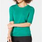 Charter Club Women's Button Shoulder Sweater Green Size Large