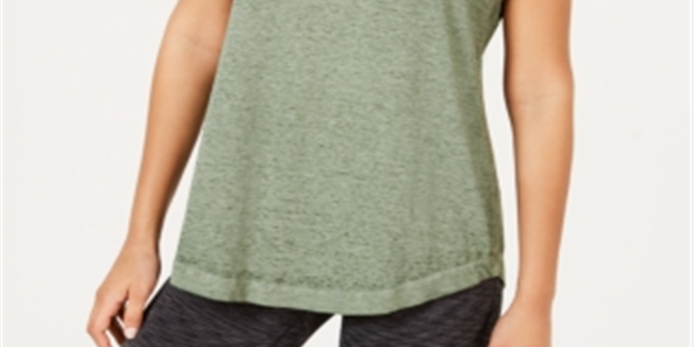 Style & Co Women's Burnout T-Shirt Green Size Medium
