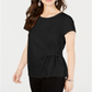Style & Co Women's Side Tie Top Black Size X-Small
