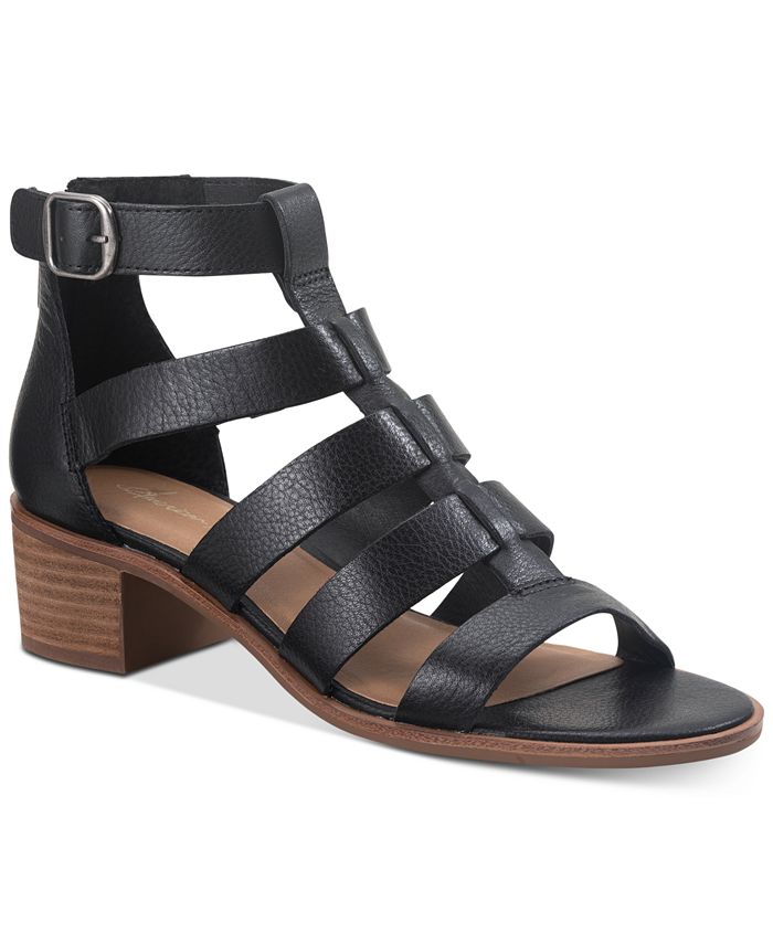American Rag Women's Sonia Suede Peep Toe Casual Ankle Strap Sandals Black Size 10 M