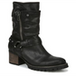 Carlos By Carlo Santana Women's Harness Detail Lug Sole Studded Georgina Round Toe Block Heel Boots Black Size 6 M