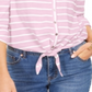 Style & Co Women's Printed Tie Front Top Pink Size Medium