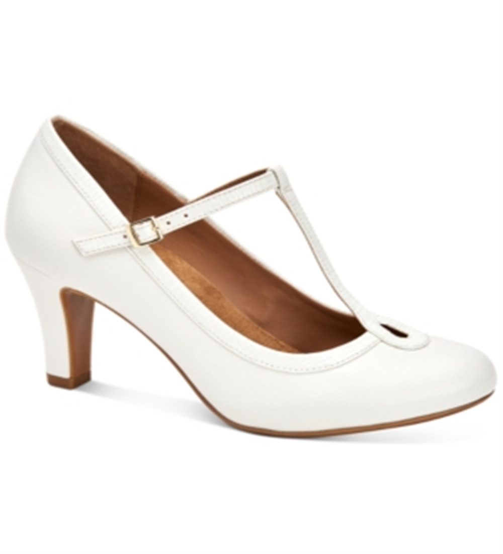 Giani Bernini Women's Varinaa T Strap Pumps White Size 6 M