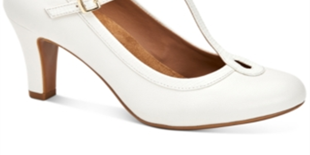 Giani Bernini Women's Varinaa T Strap Pumps White Size 6 M