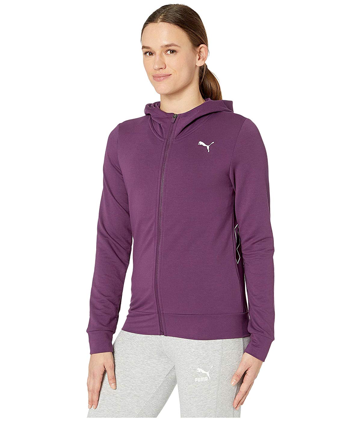 Puma Women's Modern Sport Full Zip Hoodie Sweatshirt Purple Size X-Small