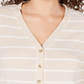 Hippie Rose Women's V Neck Long Sleeve Casual Top Brown Size Medium