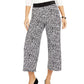 INC International Concepts Women's Animal Print Culotte Pants White Size Petite Small