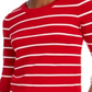 Maison Jules Women's Striped 3/4 Sleeve Jewel Neck Sweater Red Size Large