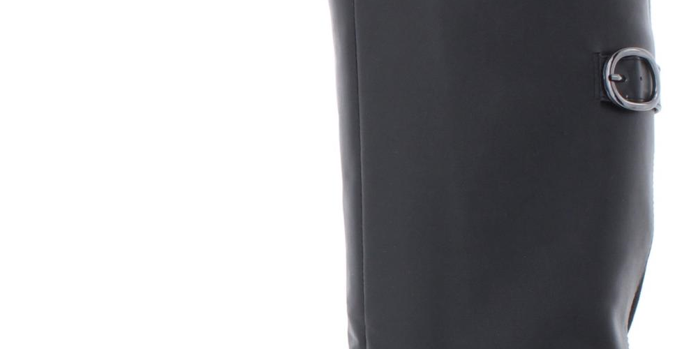 Karen Scott Women's Ulee Faux Leather Knee High Riding Boots Black Size 8M