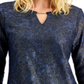JM Collection Women's Textured Hardware Top Blue Size Large