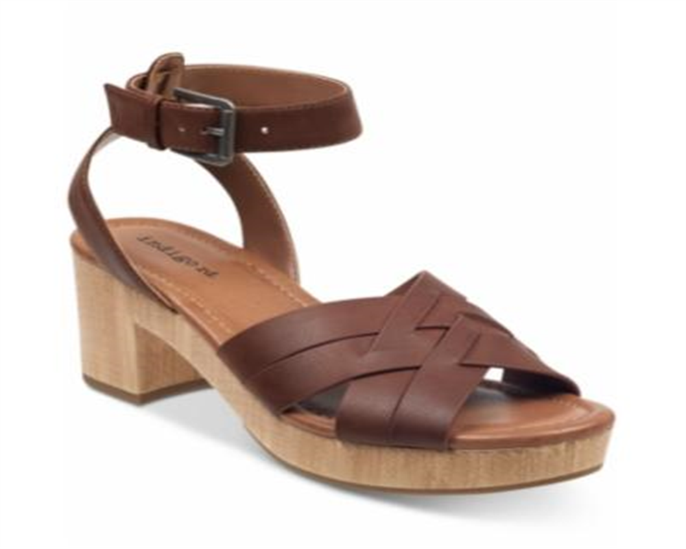 Indigo Rd. Women's Darsel Wood Platform Dress Sandals Brown Size 11 M