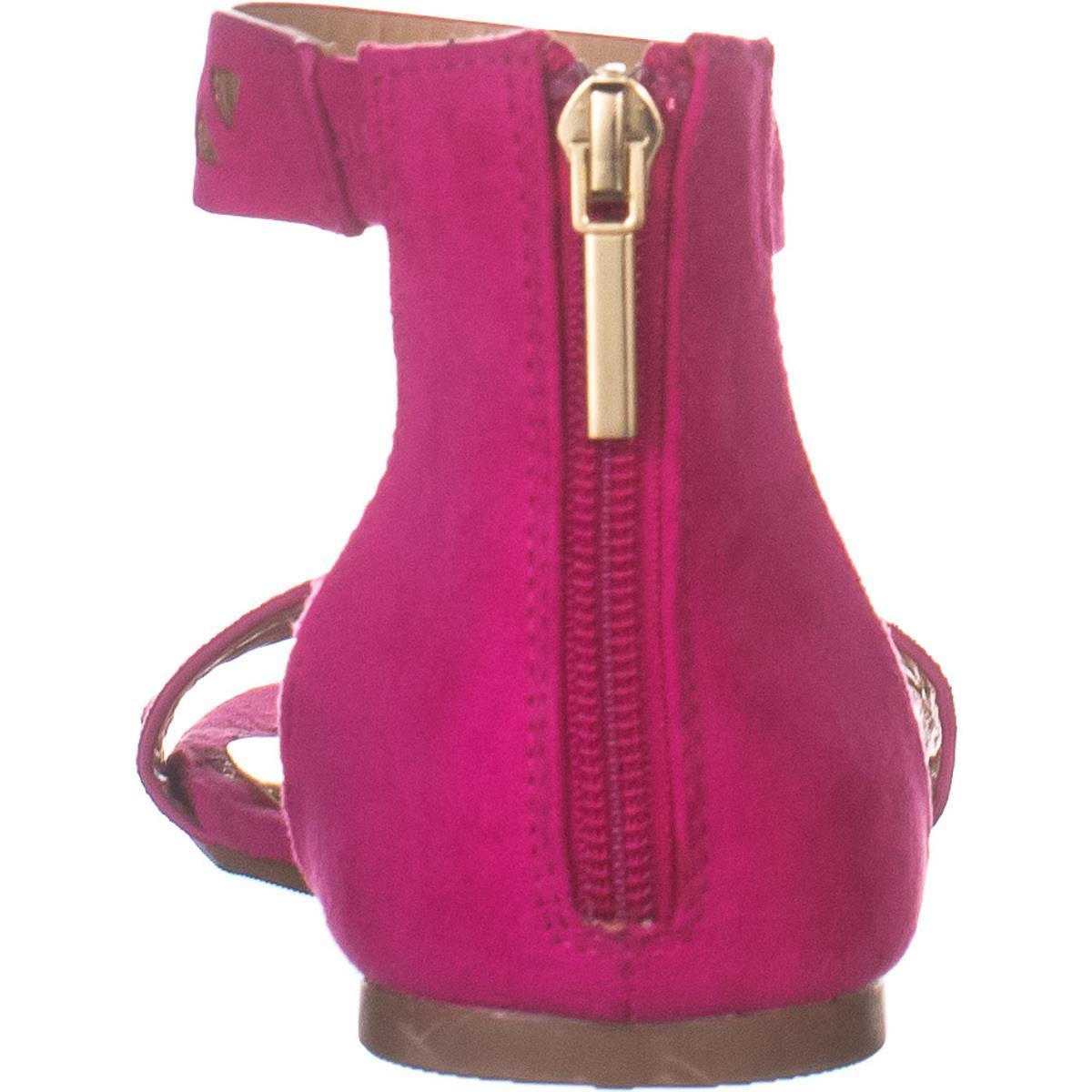 Thalia Sodi Women's Jacey Ankle Strap Flat Sandals Pink Size 6 M