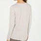 Style & Co Women's Long Sleeve Scoop Neck Top -Brown Size Small