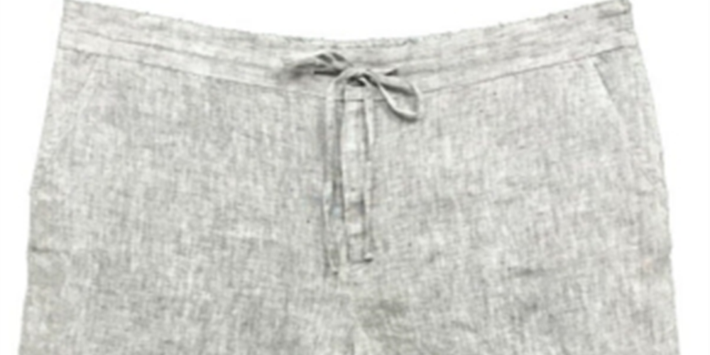 Charter Club Women's Belted Linen Shorts Gray Size X-Large