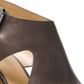 Michael Kors Women's Josephine Leather Stacked Wedge Sandals Gray Size 9.5