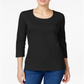 Karen Scott Women's Scoop Neck Top Black Size X-Small