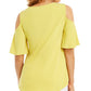 JM Collection Women's Cutout Cold Shoulder Top Yellow Size XX-Large