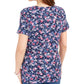 Karen Scott Women's Printed Henley Top Blue Size Small