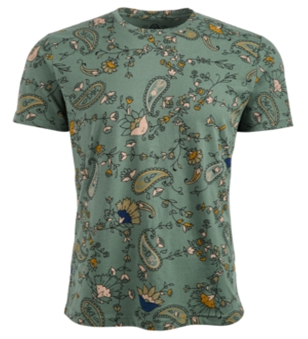 American Rag Men's Floral Paisley T-Shirt Green Size Small