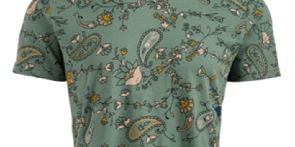 American Rag Men's Floral Paisley T-Shirt Green Size Small