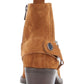 DKNY Women's Padded Mina Square Toe Block Heel Zip up Leather Booties Brown Size 9 M