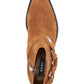 DKNY Women's Padded Mina Square Toe Block Heel Zip up Leather Booties Brown Size 9 M