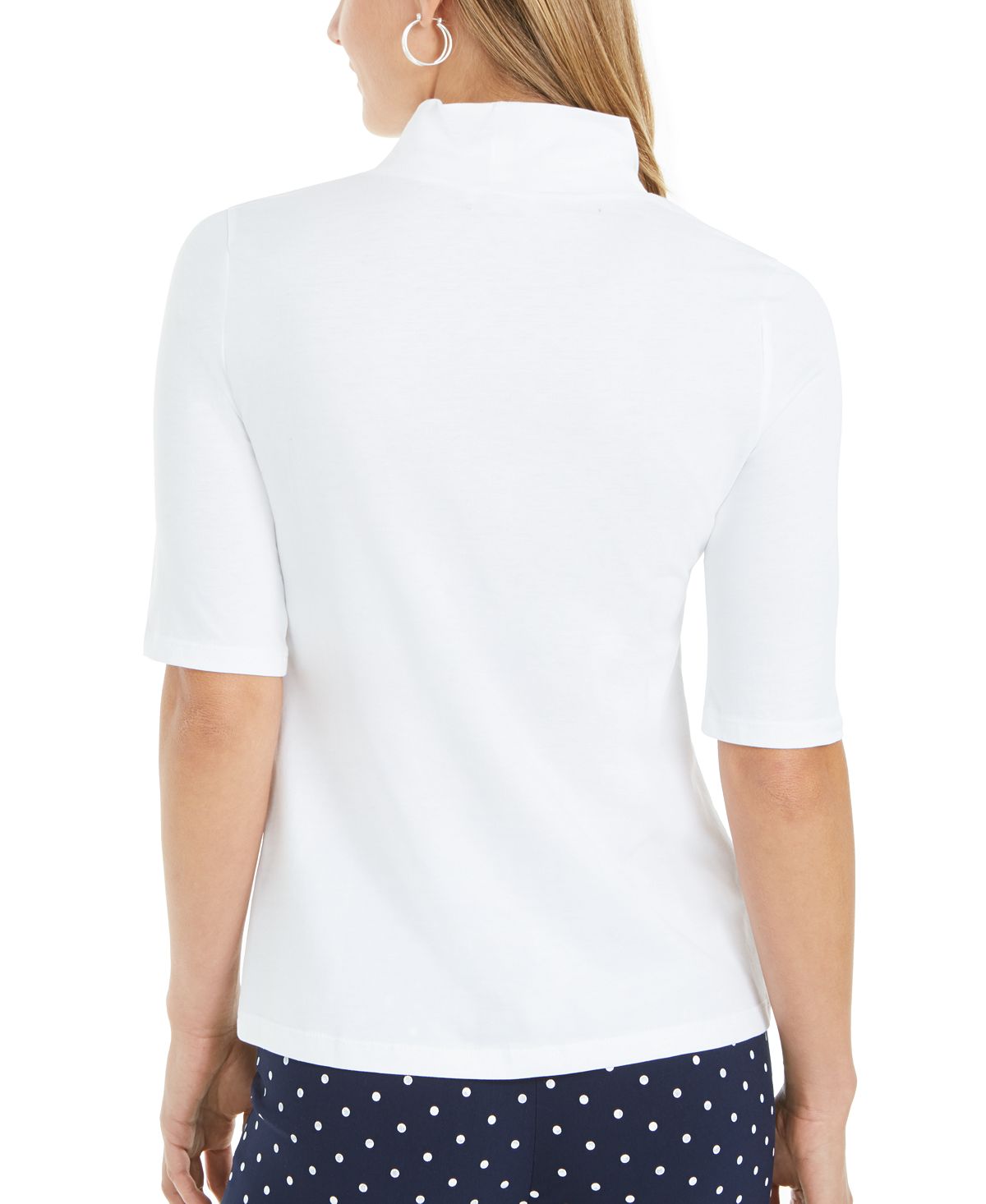 Charter Club Women's Supima Cotton Mock Neck Top White Size XX-Large