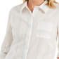 Style & Co Women's Striped Roll Tab Blouse Pink Size Petite Small