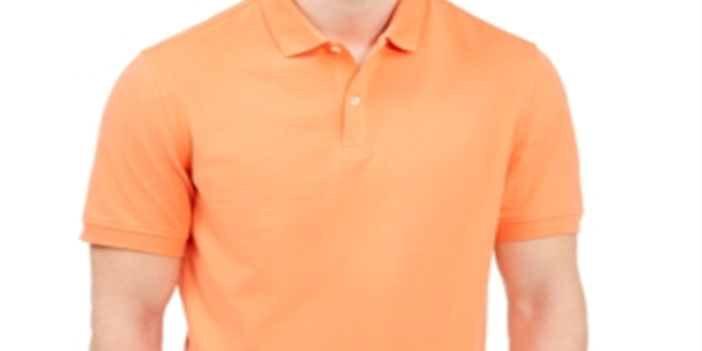Club Room Men's Classic Fit Button Down Polo Orange Size X-Large