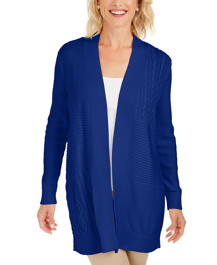 Charter Club Women's Patchwork Cardigan Cream Size X-Small