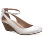 Sun + Stone Women's Miley Faux Leather Dressy Wedge Heels White Size 10 M