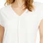 Bar III Women's V Neck SeaT-Shirt White Size XX-Small