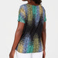 JM Collection Women's Embellished Dolman Sleeve Top Black Size Petite Small