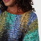 JM Collection Women's Embellished Dolman Sleeve Top Black Size Petite Small